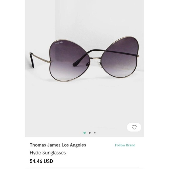 NEW Women's Thomas James LA "Hyde" Black Sunglasses - Picture 5 of 5